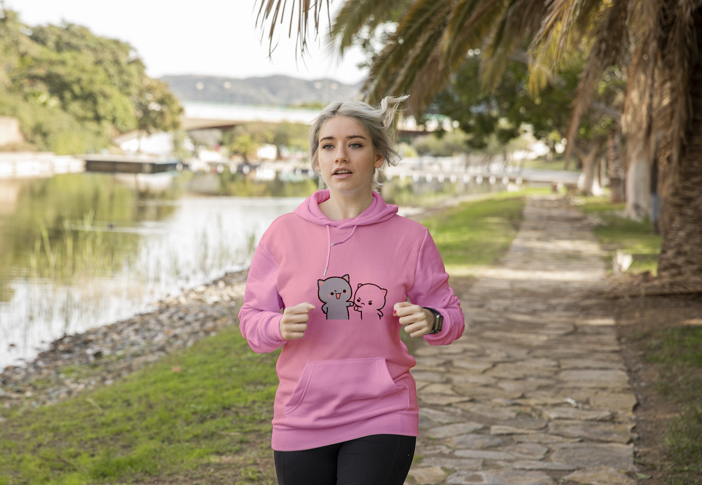 Playful Cat Duo Oversized Hoodie 😺💥