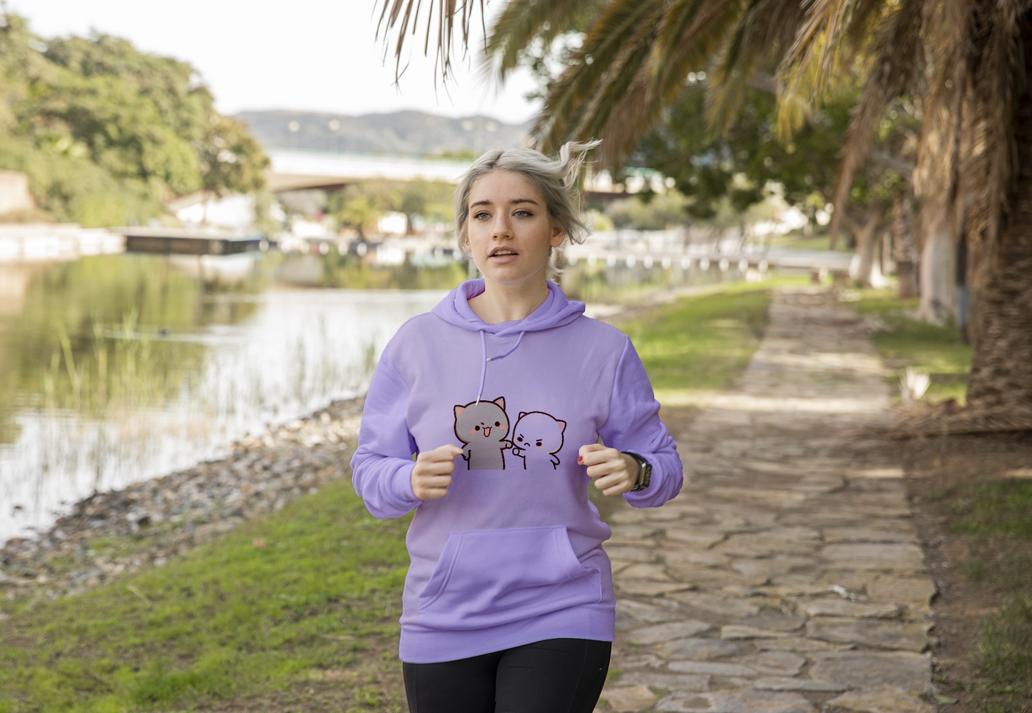 Playful Cat Duo Oversized Hoodie 😺💥