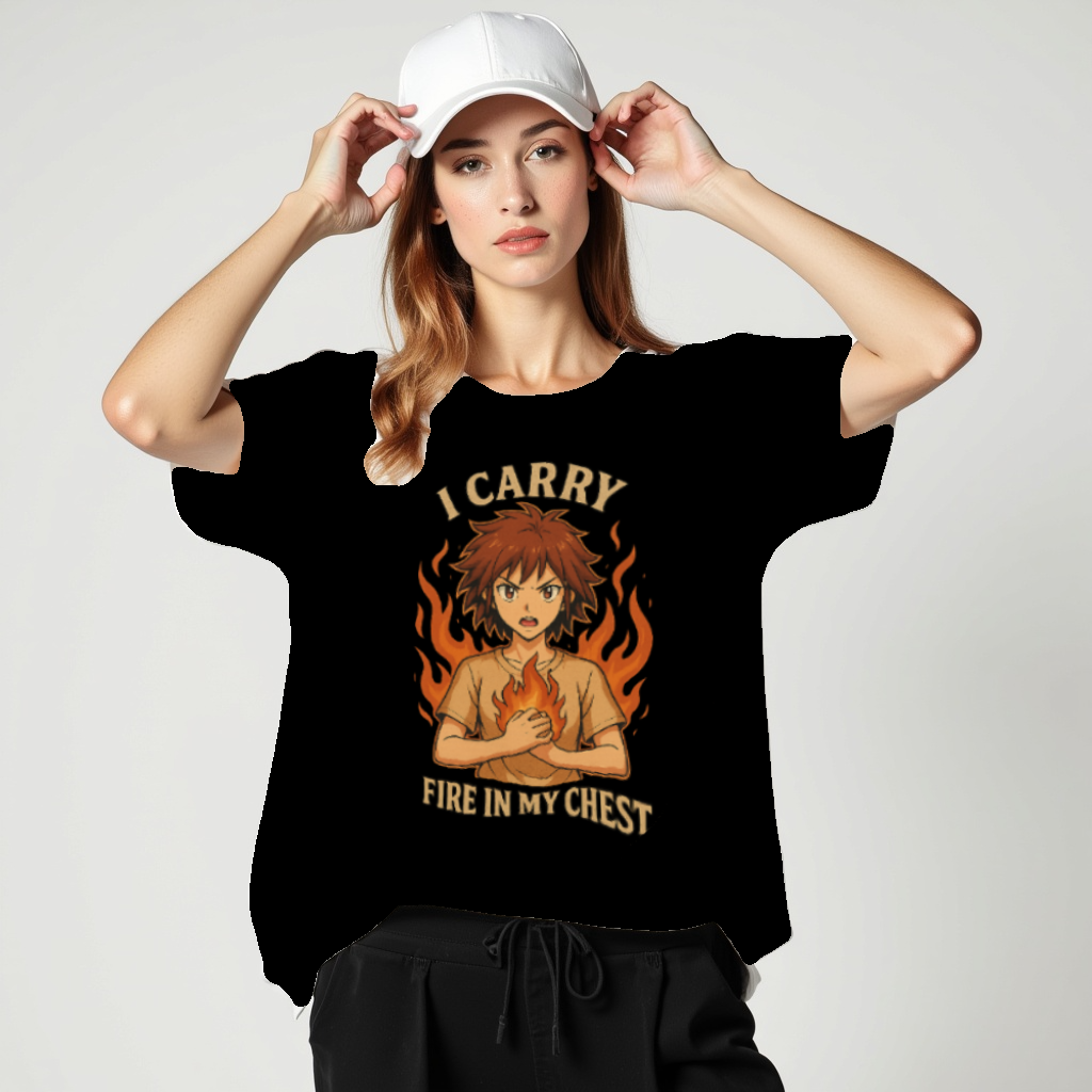 I Carry Fire In My Chest Shirt – Unisex Anime Graphic Tee
